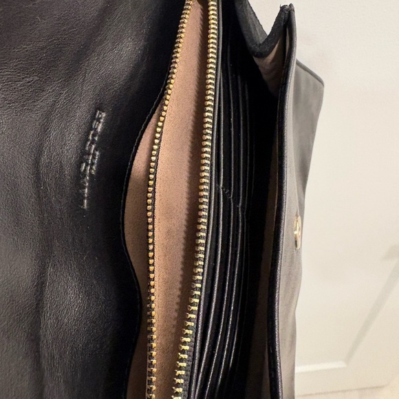 Lancaster Paris Black Leather Convertible Envelope Clutch - Picture 6 of 10